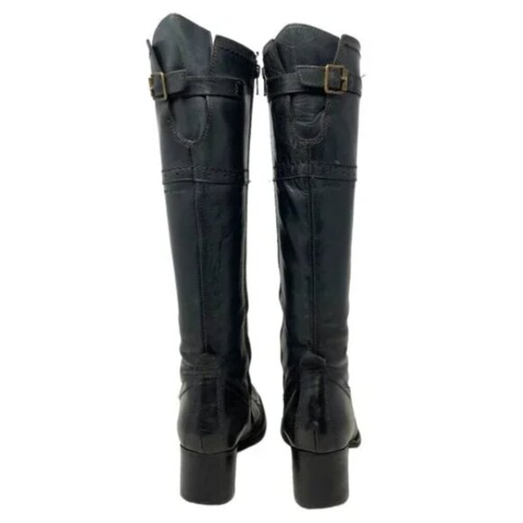 NOME Black Portugal Leather Knee High Zip Cap-Toe Boots - Size 6.5 EU 37 - Picture 4 of 8